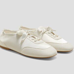 NWT Vivaia Cristina sneakers Square-Toe Lace-Up Satin Sneakerina size US 8 / 39